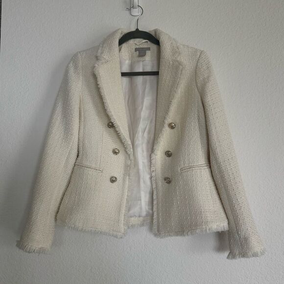H&M Jackets & Blazers - Cream Textured Jacket H&M New Without Tags Office Siren Quiet Luxury Size XS